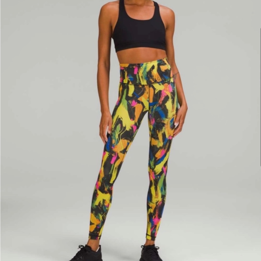 Brand New Lululemon Wunder Train High Rise HR Tight Undertone Rainbow (size 2)